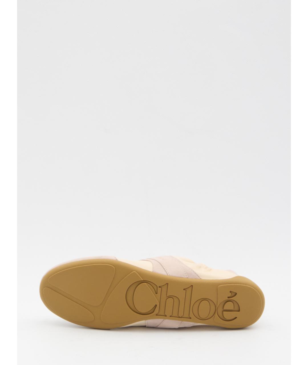 CHLOE Бежевые текстильные кроссовки, фото 4