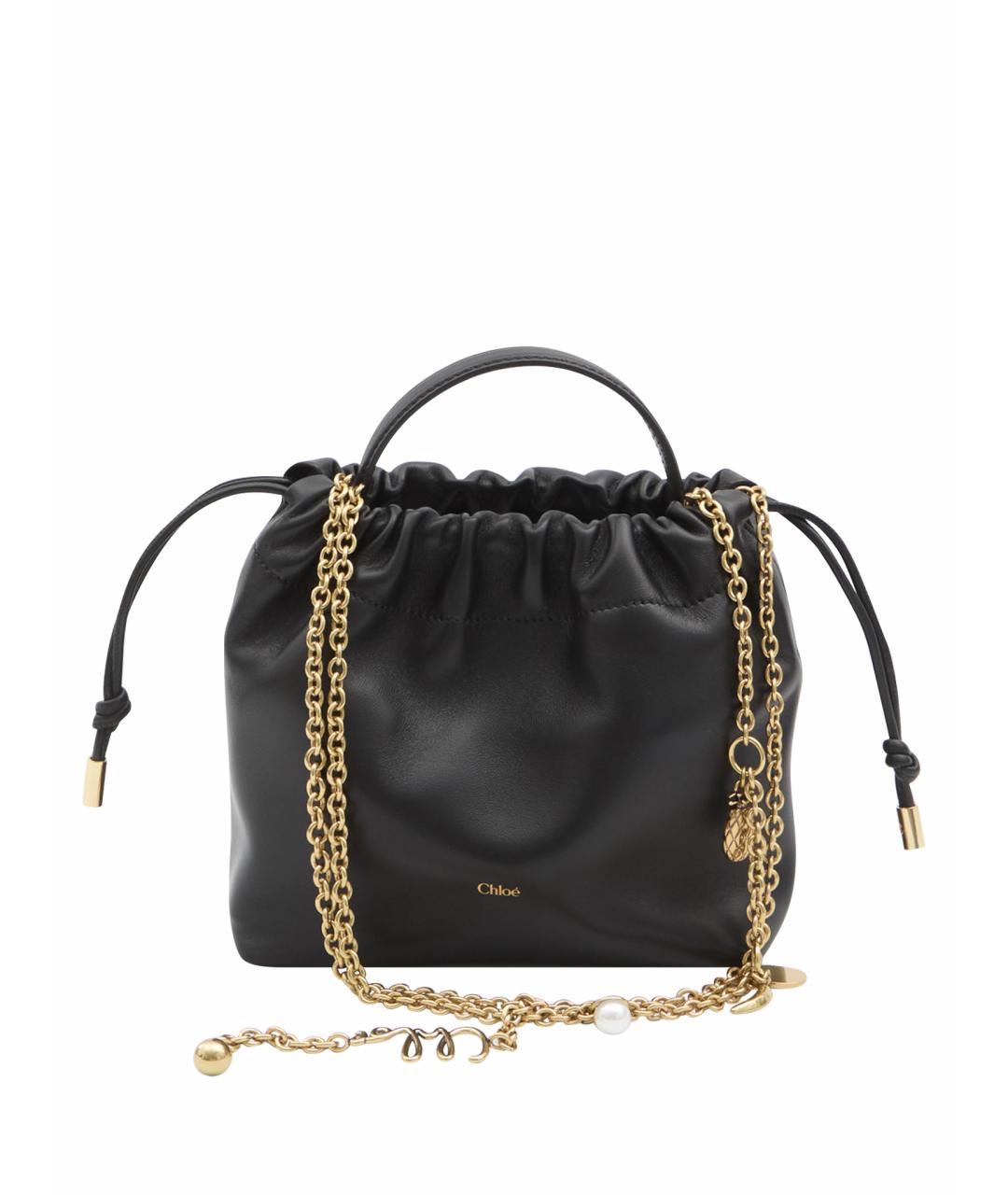 CHLOE Черная кожаная сумка через плечо, фото 1