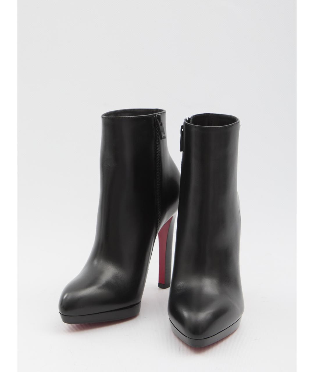 CHRISTIAN LOUBOUTIN Черные кожаные ботильоны, фото 2