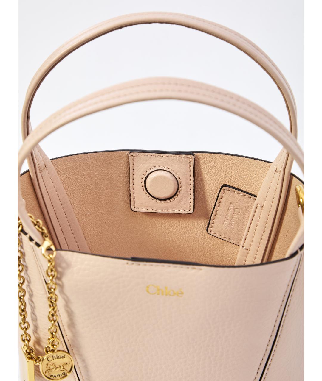 CHLOE Розовая кожаная сумка через плечо, фото 4