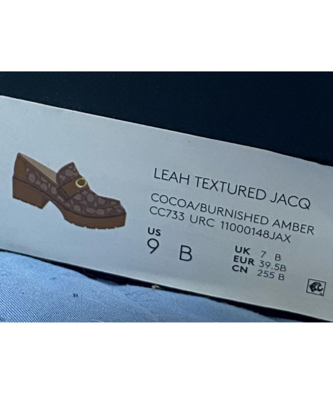 COACH Коричневые текстильные лоферы, фото 5