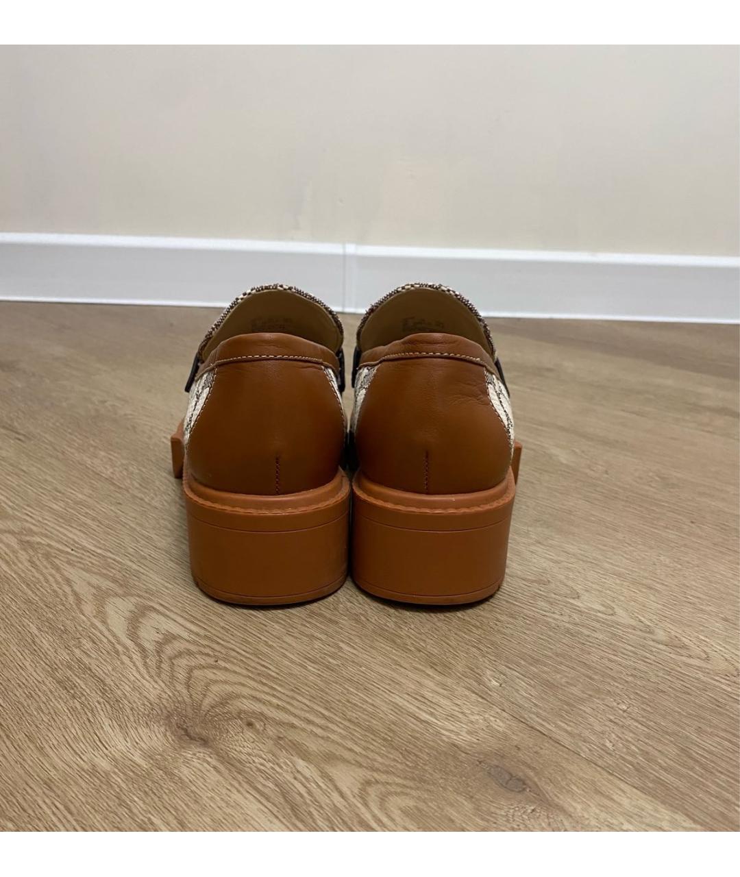 COACH Коричневые текстильные лоферы, фото 4