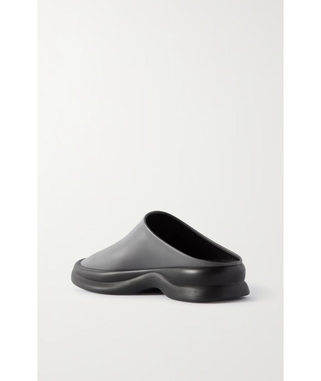 THE ROW Серые кожаные мюли, фото 5