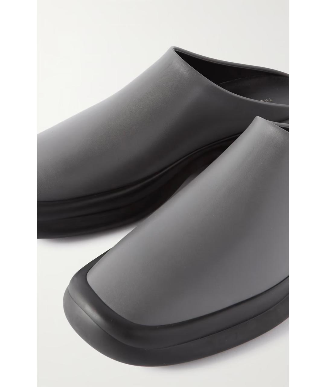 THE ROW Серые кожаные мюли, фото 3