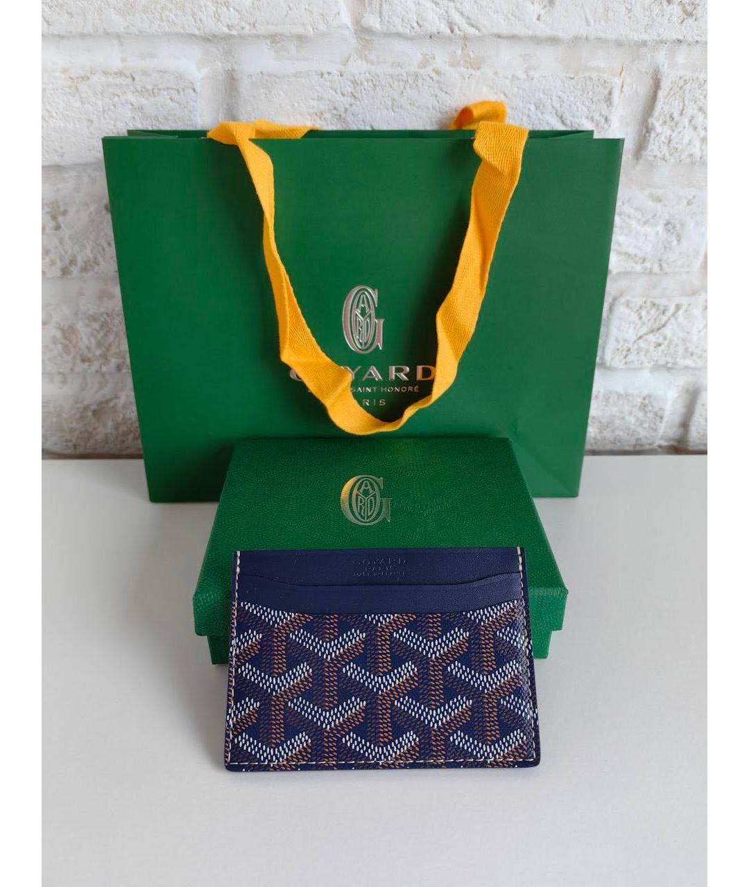 GOYARD Синий кожаный кардхолдер, фото 2