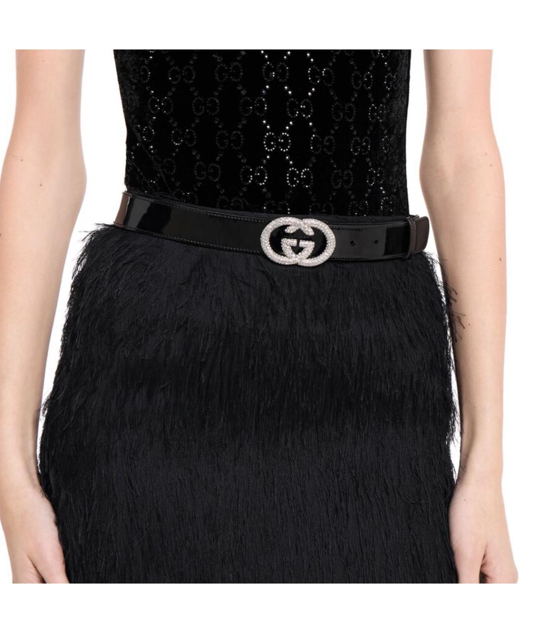 GUCCI Черный кожаный ремень, фото 3