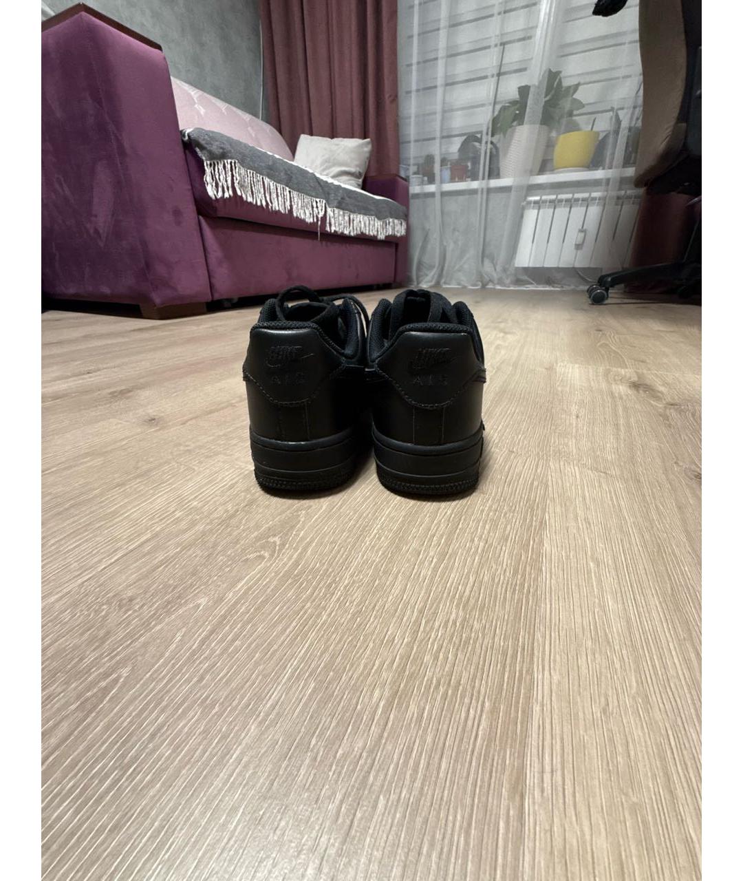 NIKE Черные кожаные кроссовки, фото 4