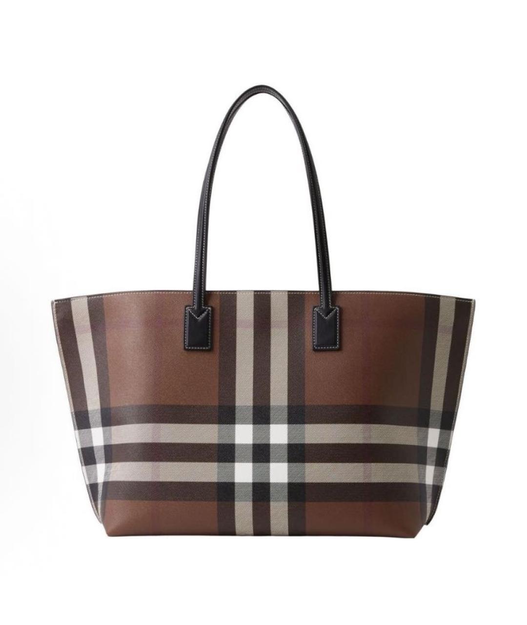 BURBERRY Коричневая тканевая сумка тоут, фото 3