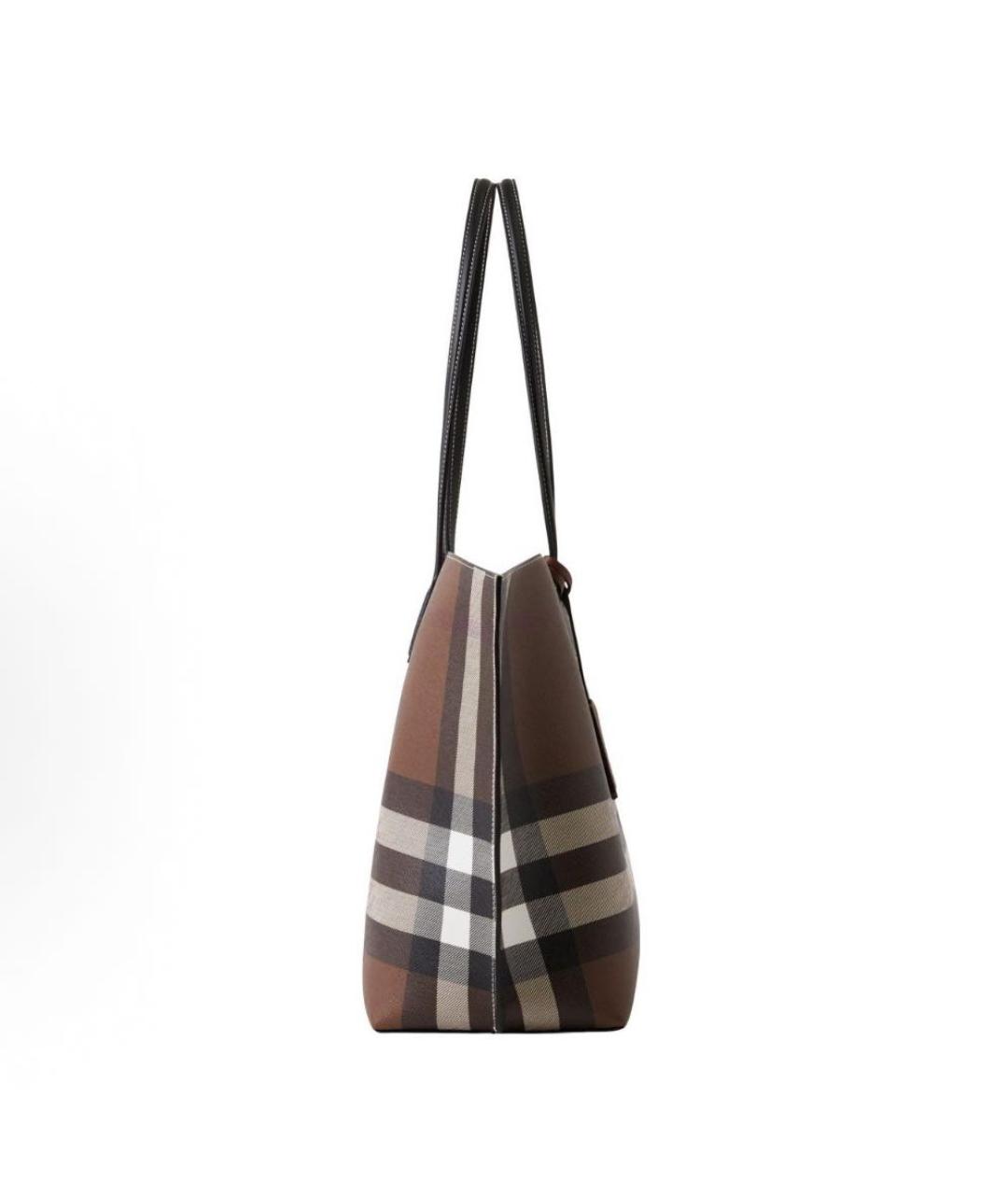 BURBERRY Коричневая тканевая сумка тоут, фото 2
