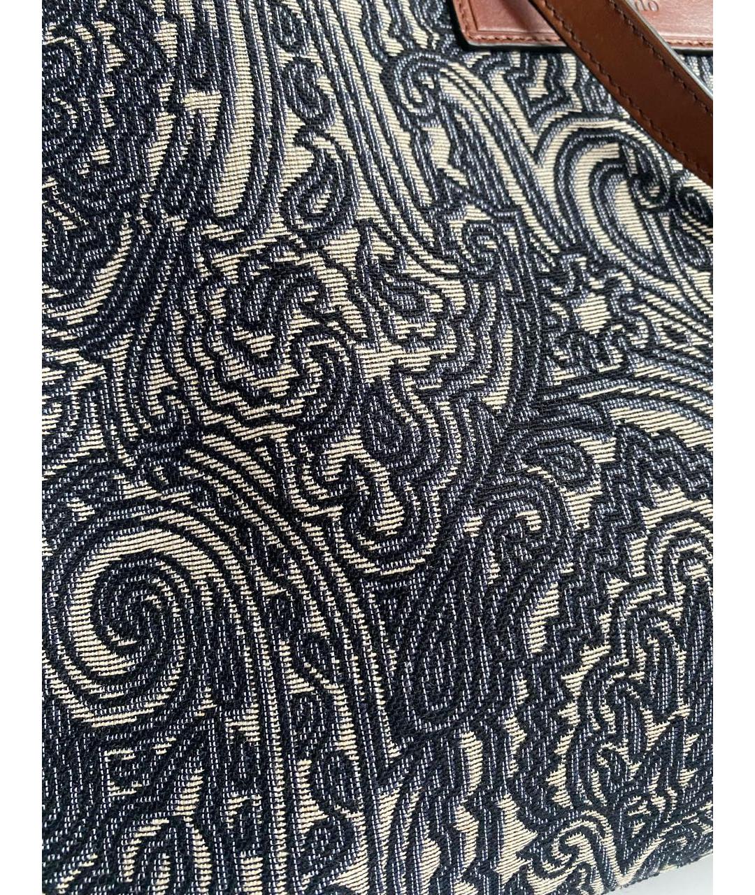 ETRO Темно-синяя жаккардовая сумка тоут, фото 8