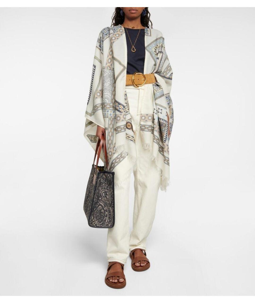 ETRO Темно-синяя жаккардовая сумка тоут, фото 7