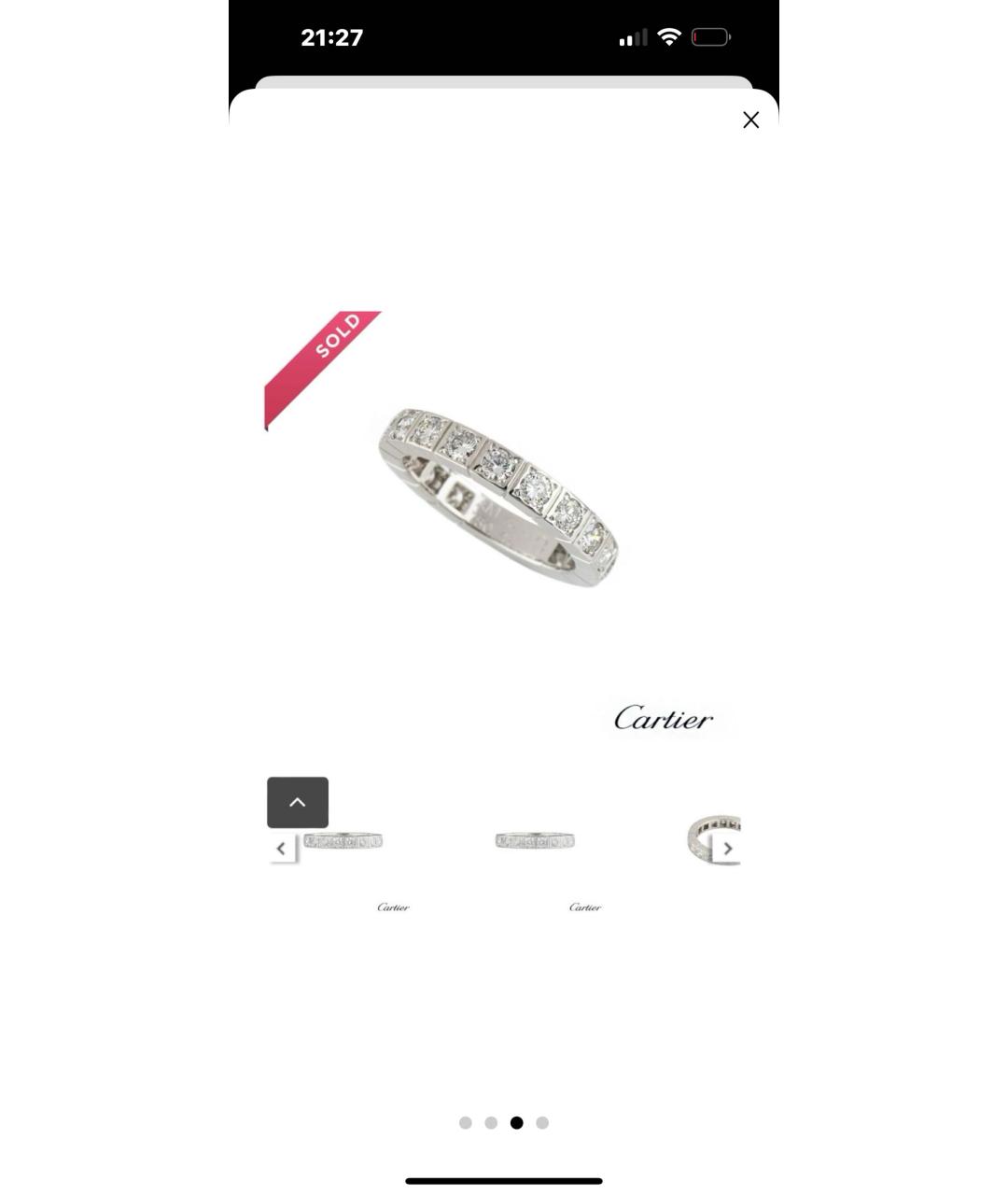 CARTIER Серебряное кольцо из белого золота, фото 3