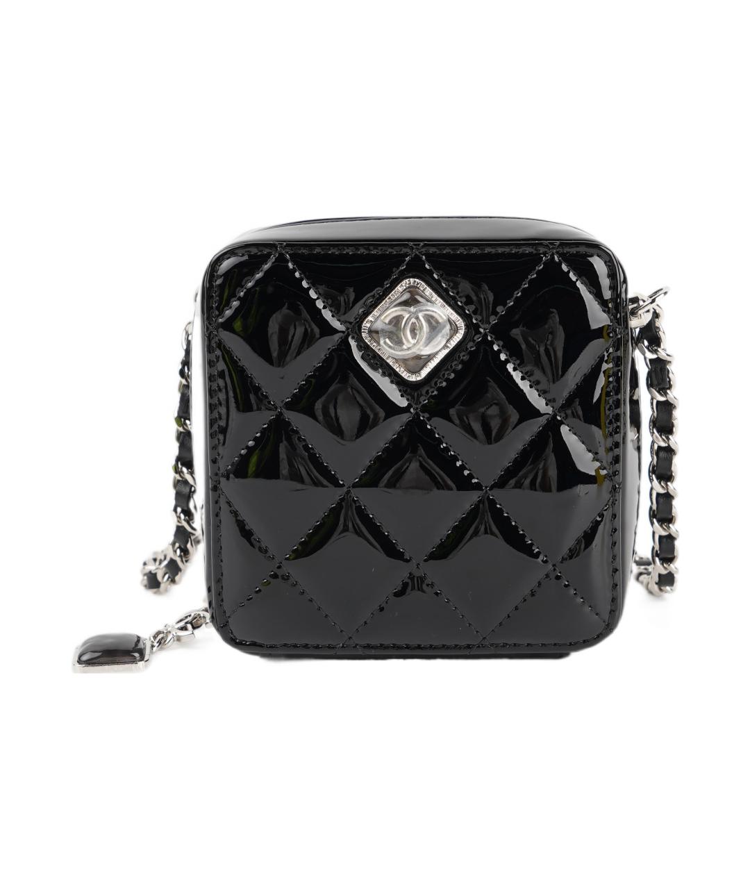 CHANEL Черная сумка через плечо из лакированной кожи, фото 1