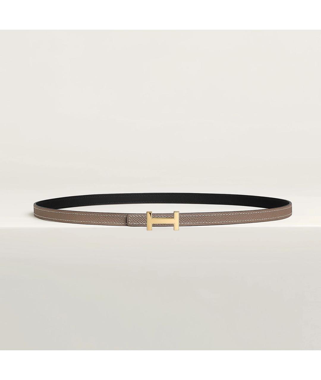 HERMES Черный кожаный ремень, фото 2