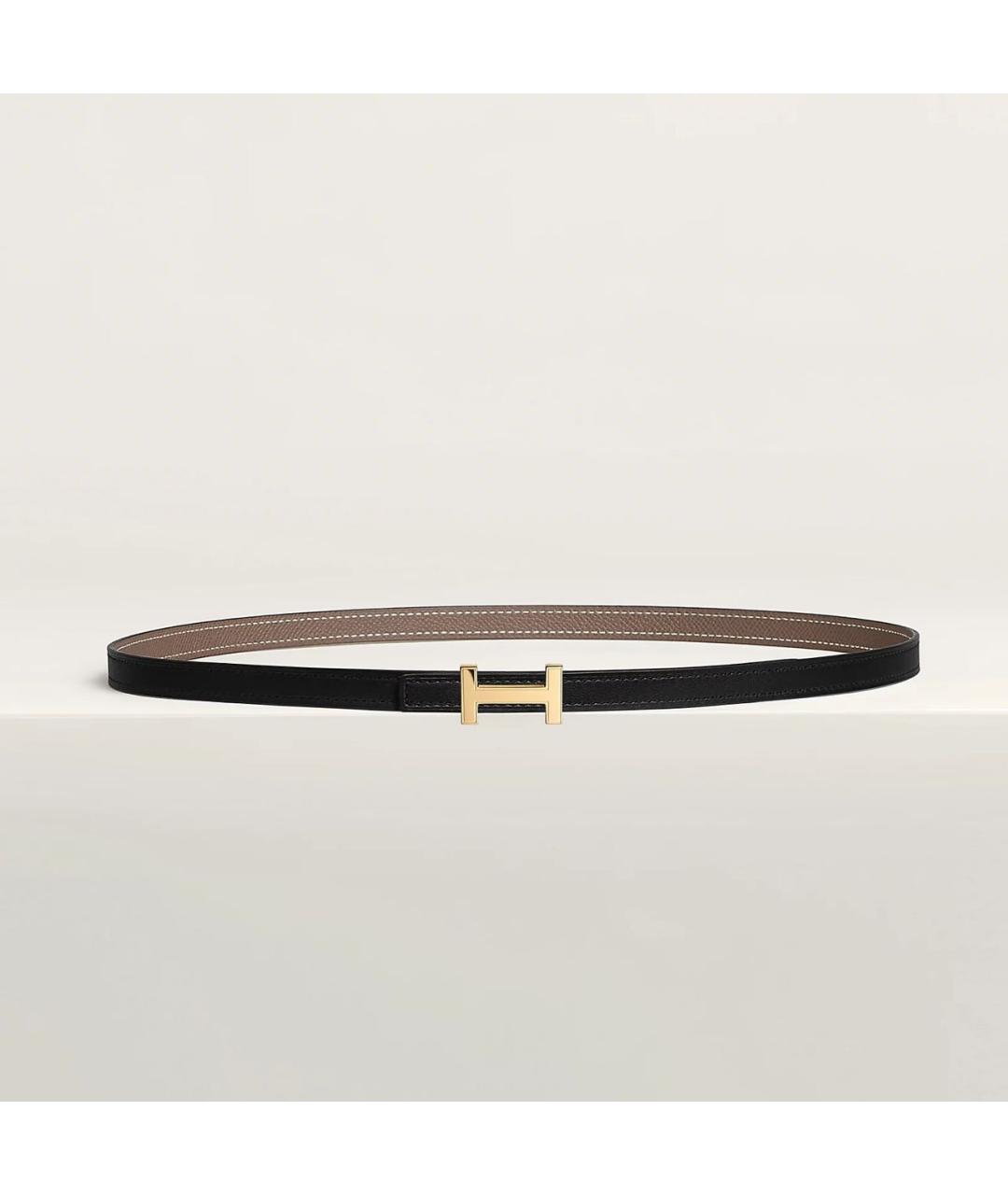 HERMES Черный кожаный ремень, фото 4