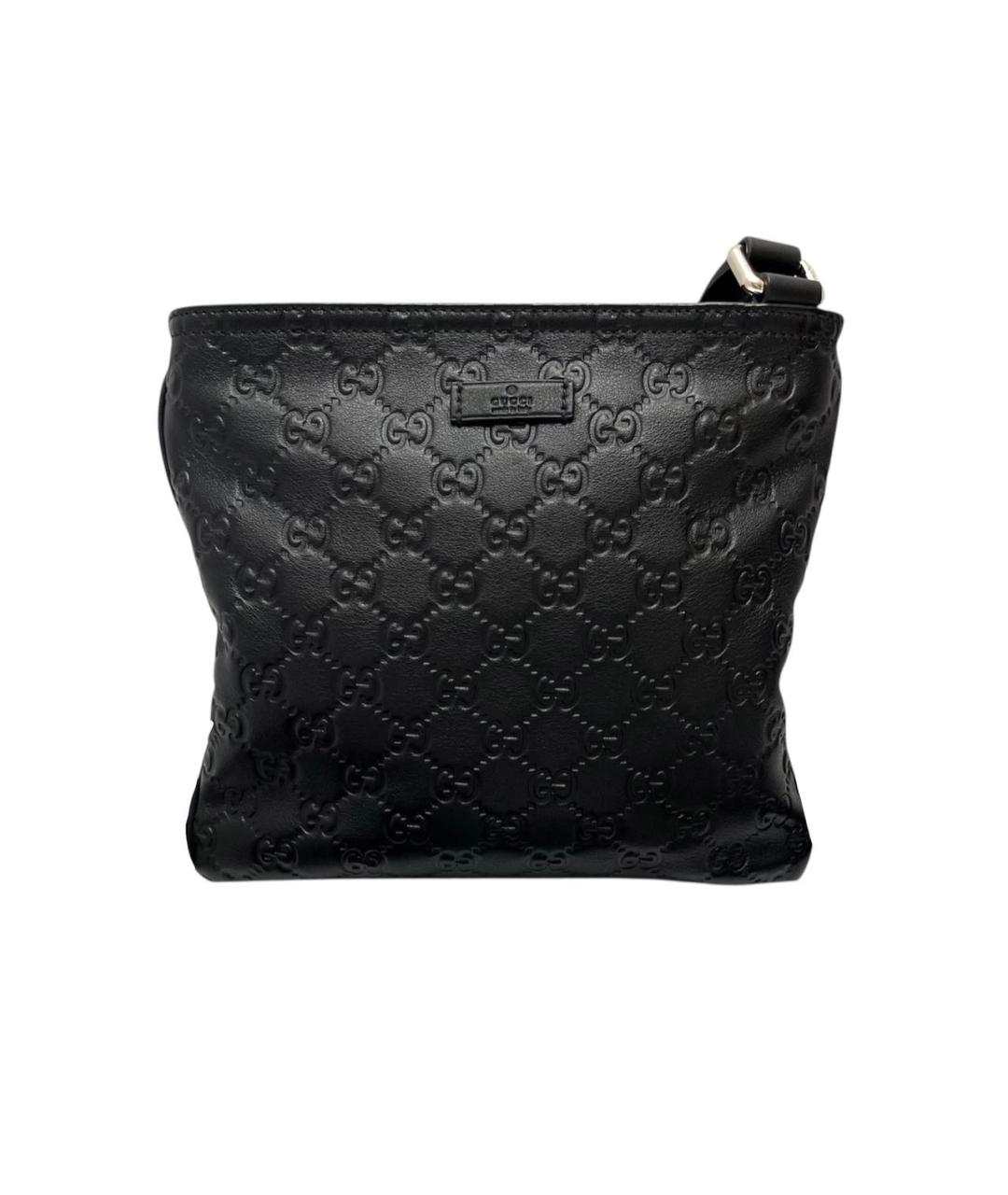 GUCCI Черная кожаная сумка на плечо, фото 1