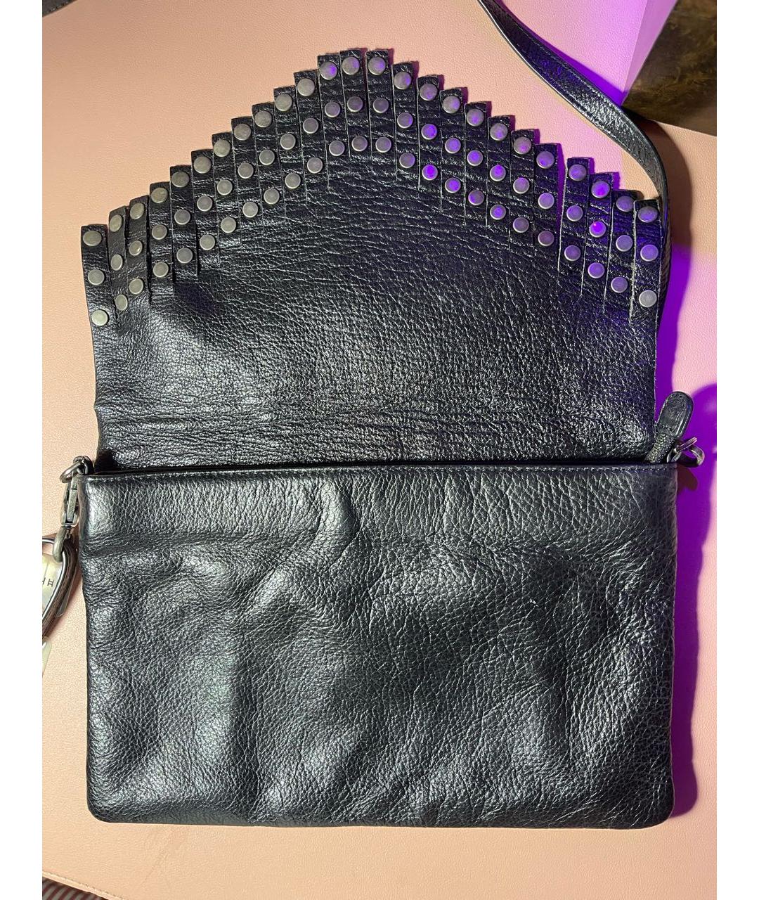 Harley Davidson Черная кожаная сумка через плечо, фото 2