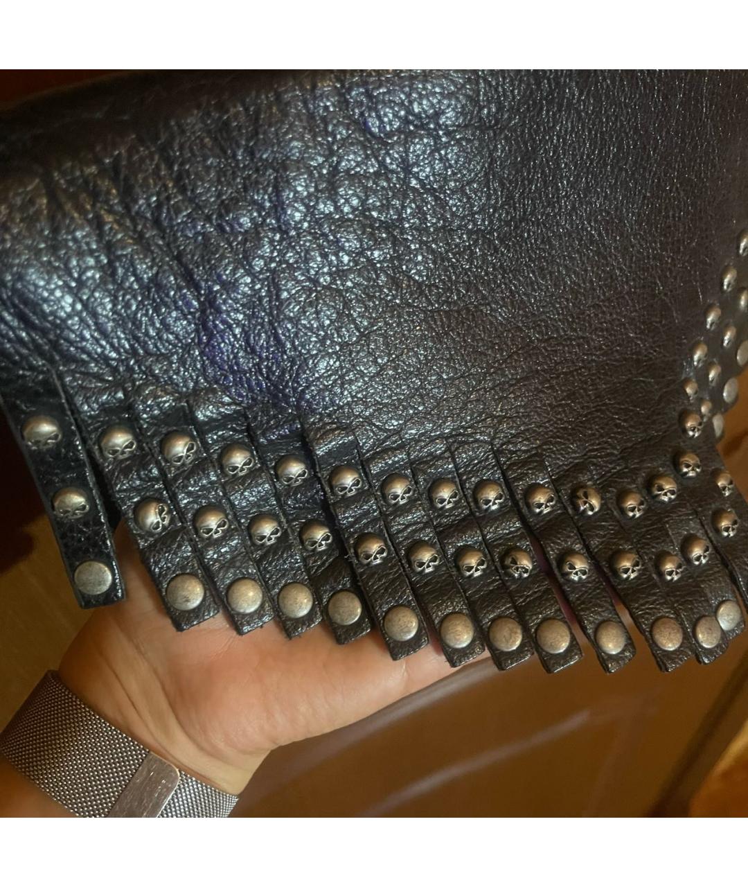 Harley Davidson Черная кожаная сумка через плечо, фото 4