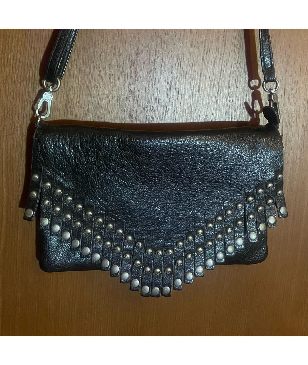 Harley Davidson Черная кожаная сумка через плечо, фото 5