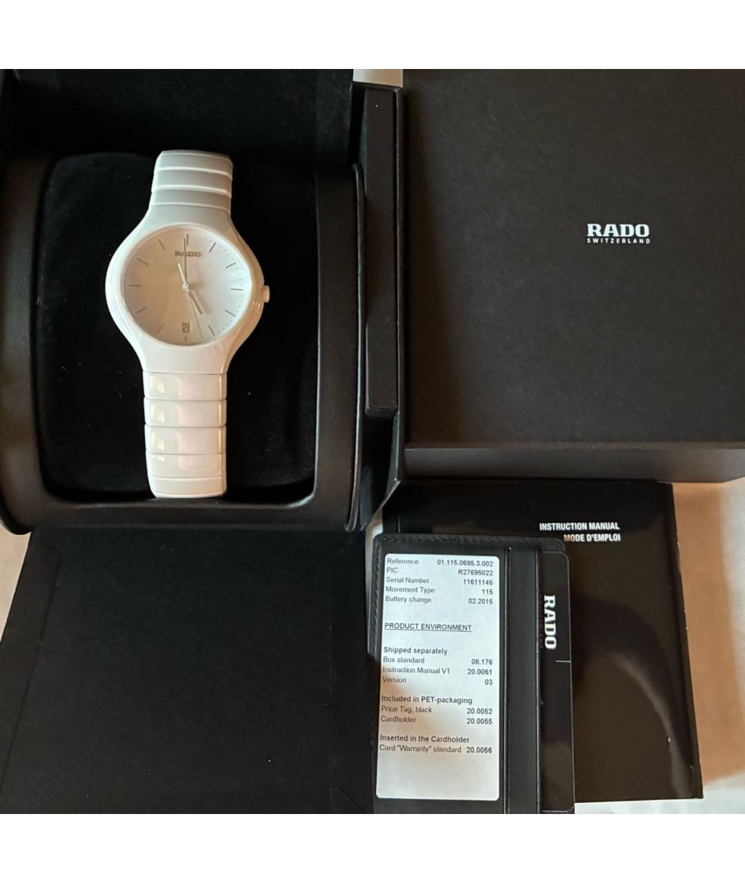 RADO Белые керамические часы, фото 5