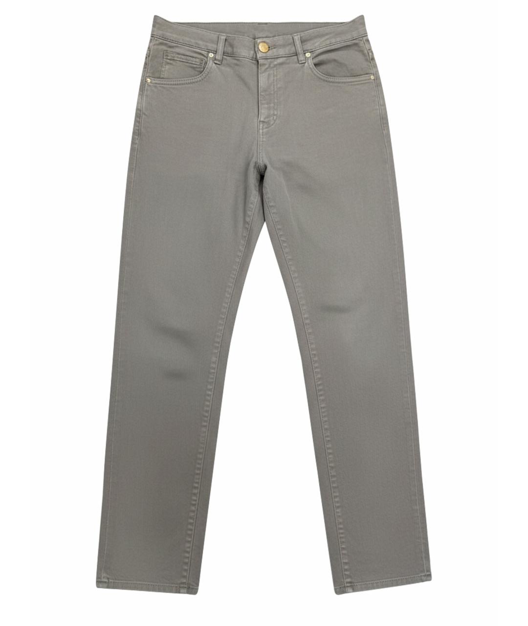 LORENA ANTONIAZZI Серые хлопко-эластановые джинсы слим, фото 1