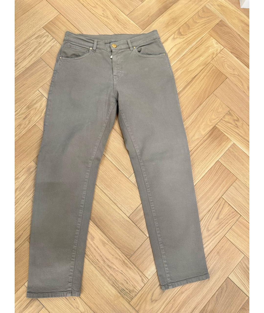 LORENA ANTONIAZZI Серые хлопко-эластановые джинсы слим, фото 5