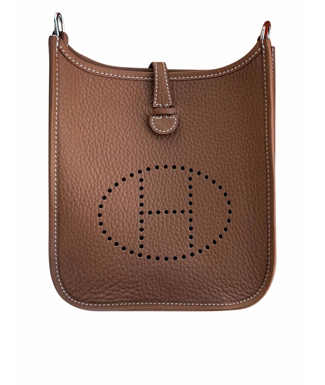 HERMES Коричневая кожаная сумка через плечо, фото 1