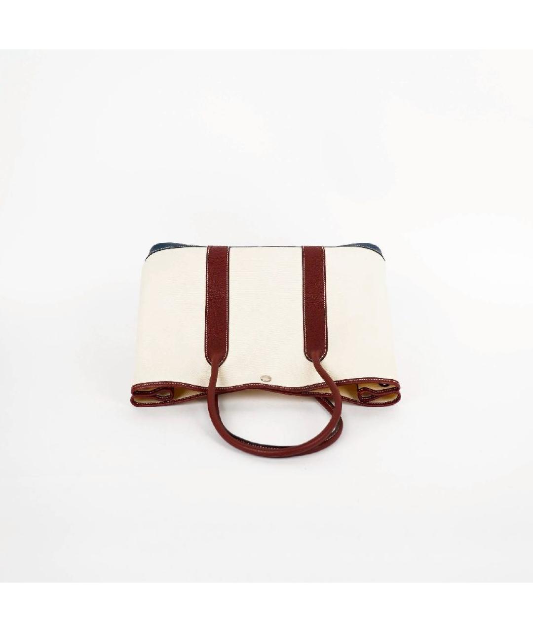 HERMES Белая кожаная сумка с короткими ручками, фото 7