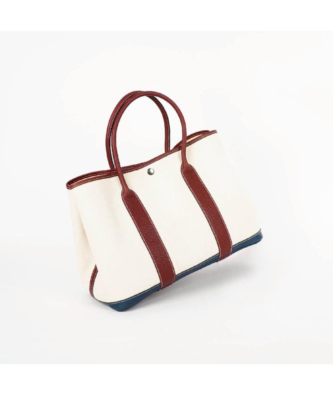 HERMES Белая кожаная сумка с короткими ручками, фото 3