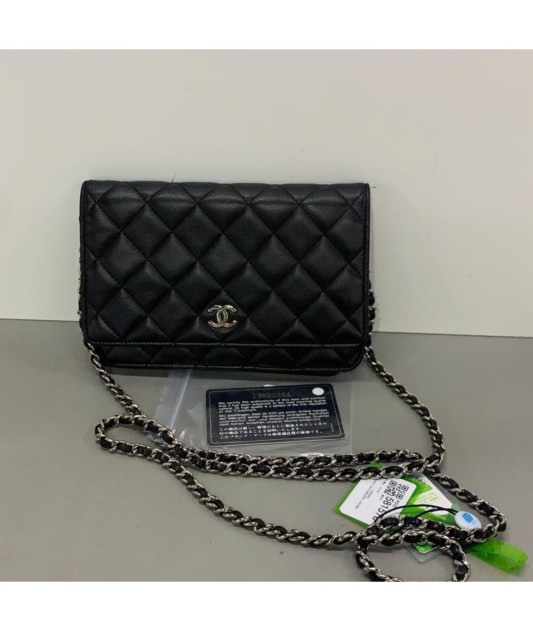 CHANEL Черная кожаная сумка через плечо, фото 4