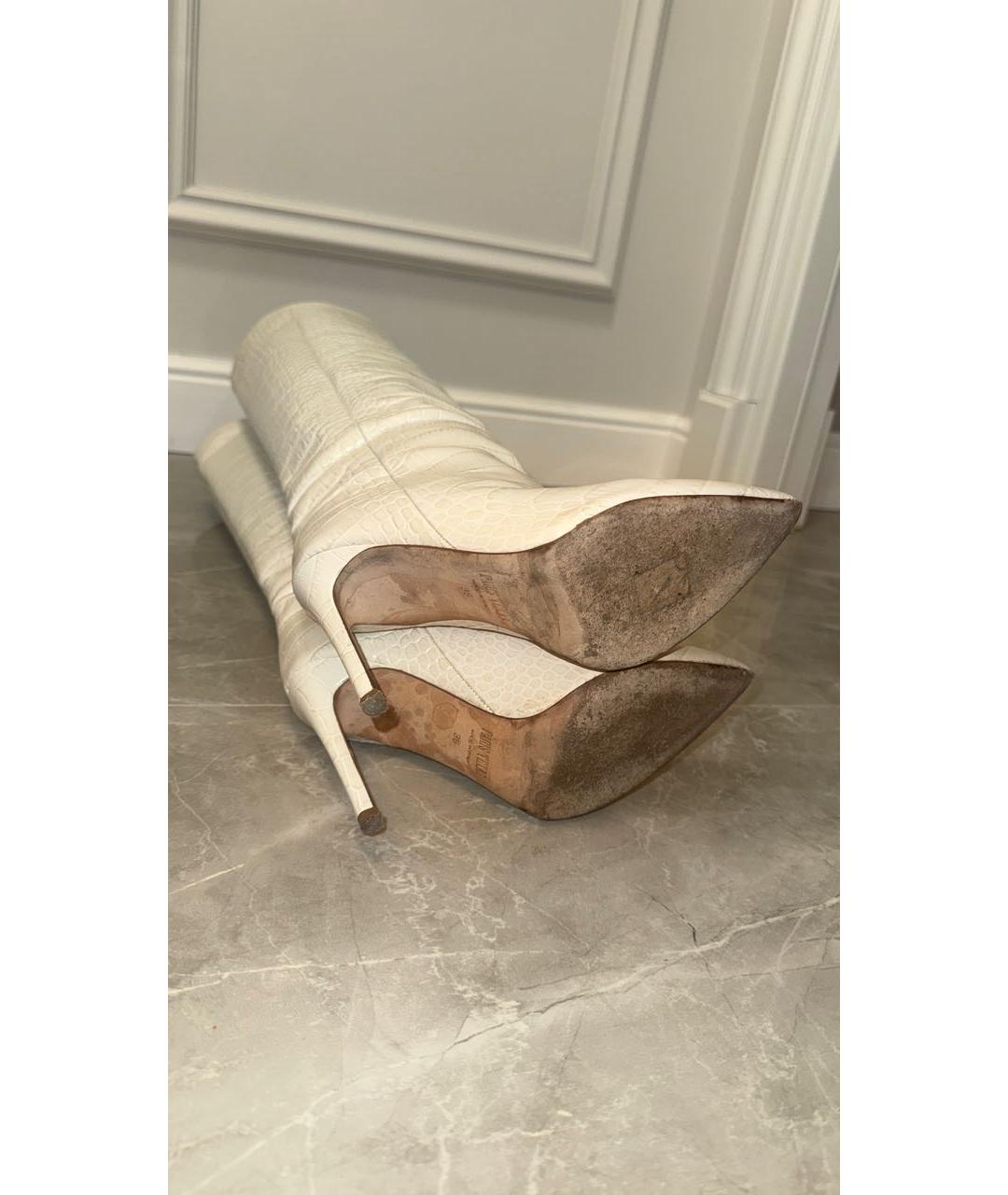 PARIS TEXAS Белые кожаные сапоги, фото 8