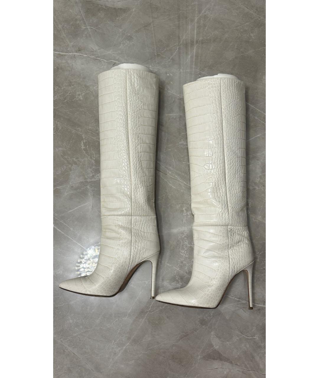 PARIS TEXAS Белые кожаные сапоги, фото 9