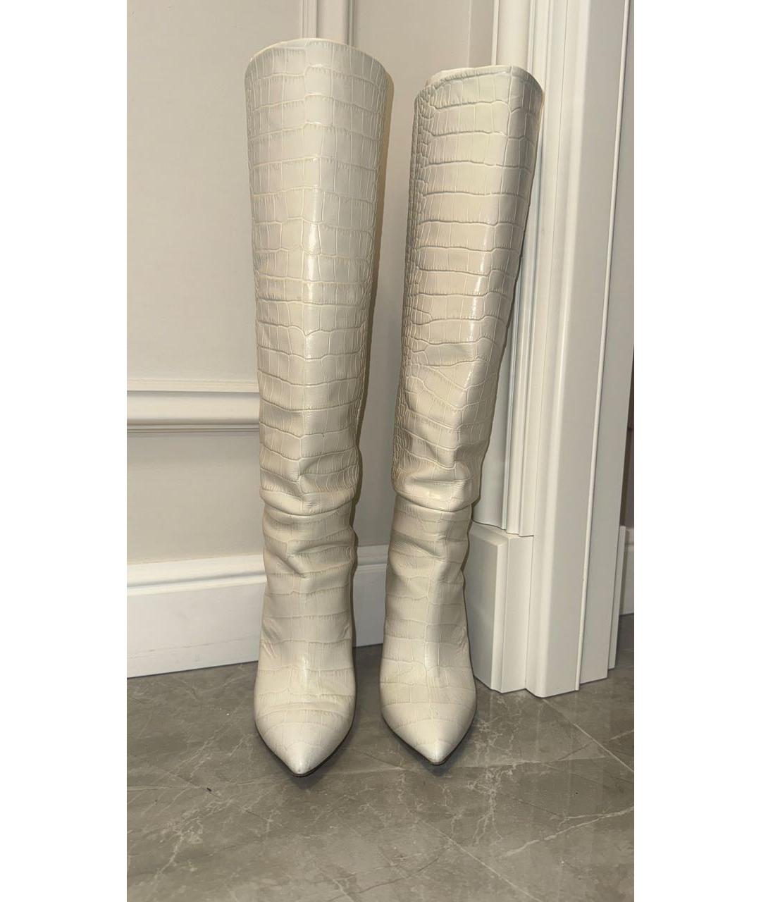 PARIS TEXAS Белые кожаные сапоги, фото 2