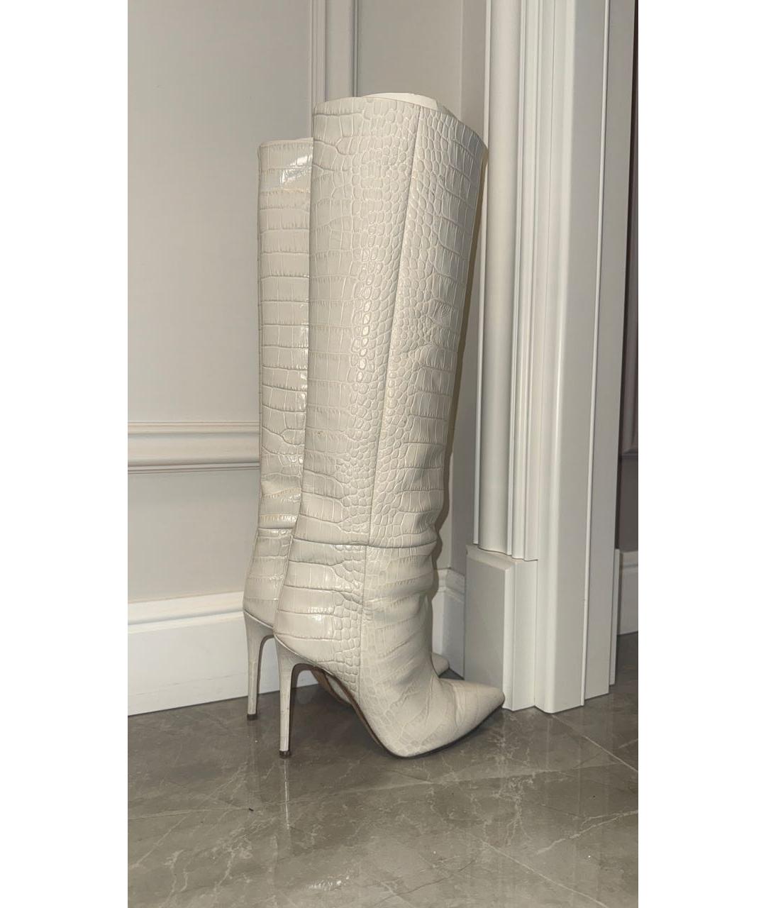 PARIS TEXAS Белые кожаные сапоги, фото 5