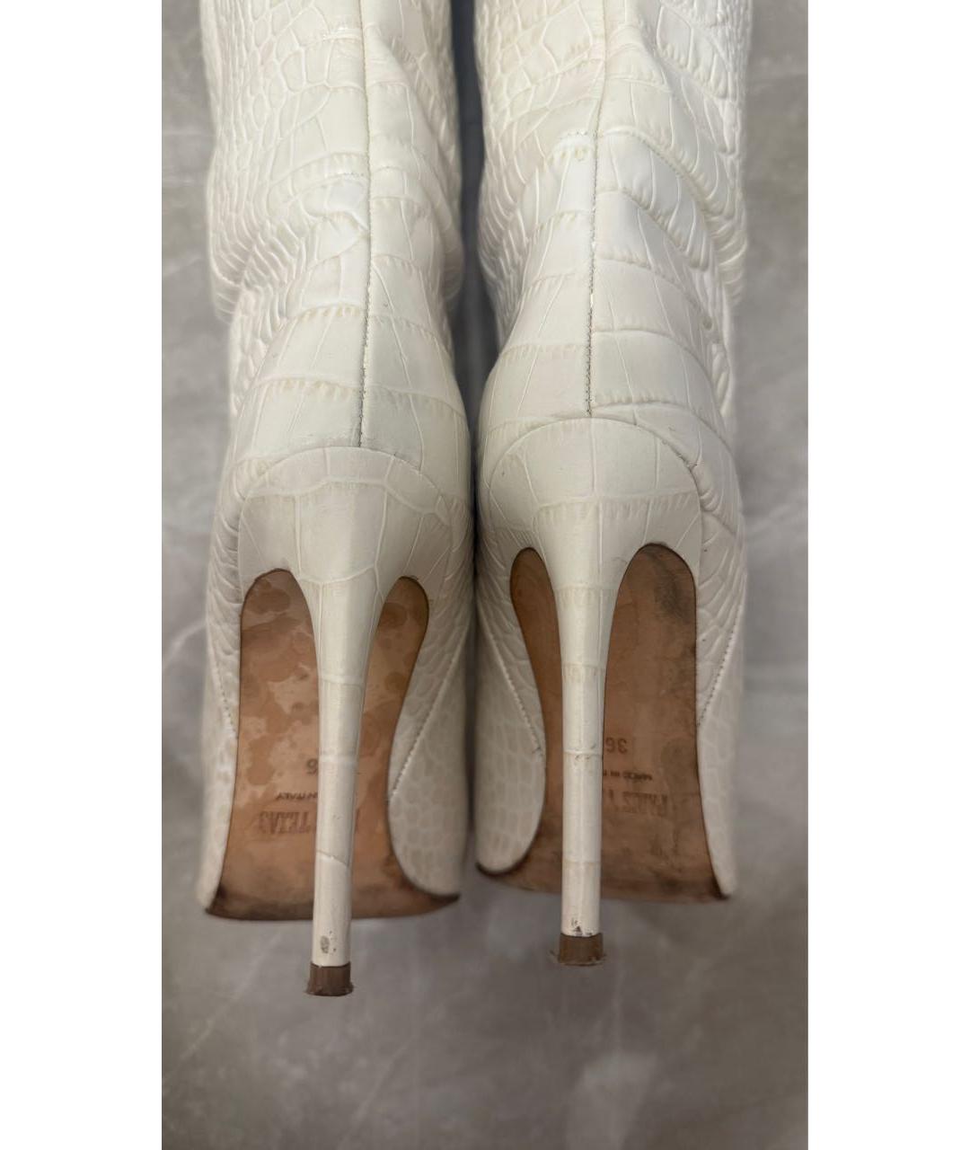 PARIS TEXAS Белые кожаные сапоги, фото 6