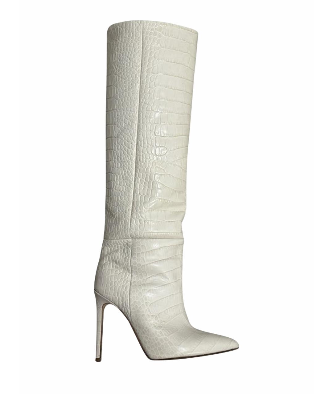 PARIS TEXAS Белые кожаные сапоги, фото 1