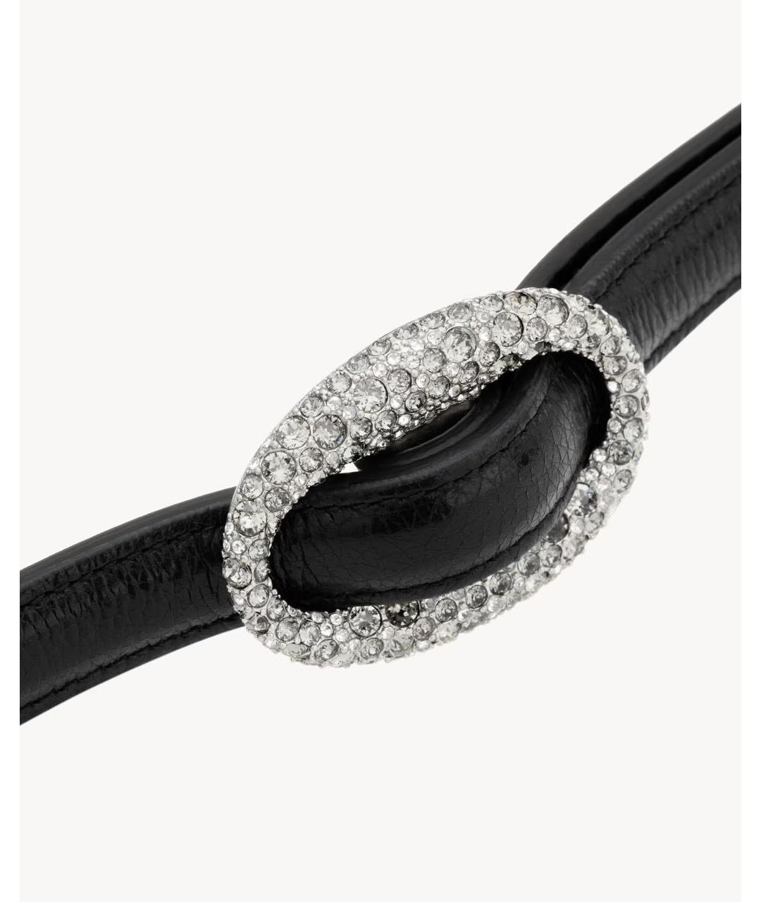 SAINT LAURENT Черный кожаный ремень, фото 3