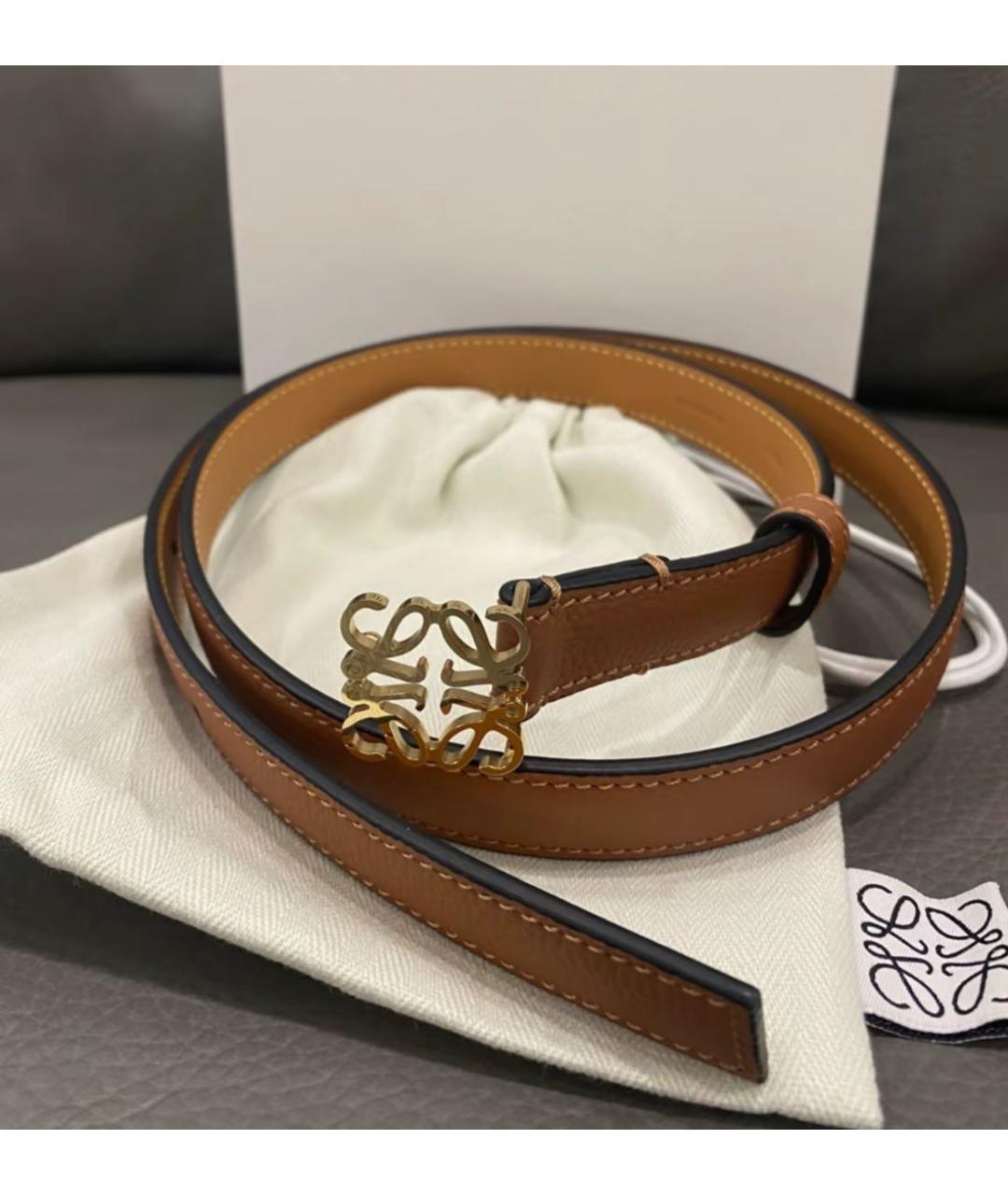 LOEWE Коричневый кожаный ремень, фото 3