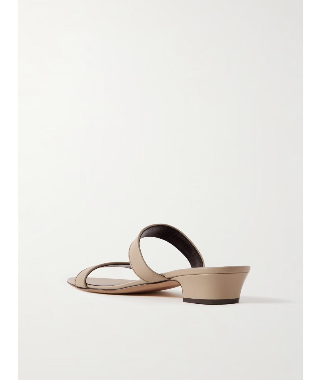 THE ROW Бежевые кожаные мюли, фото 3