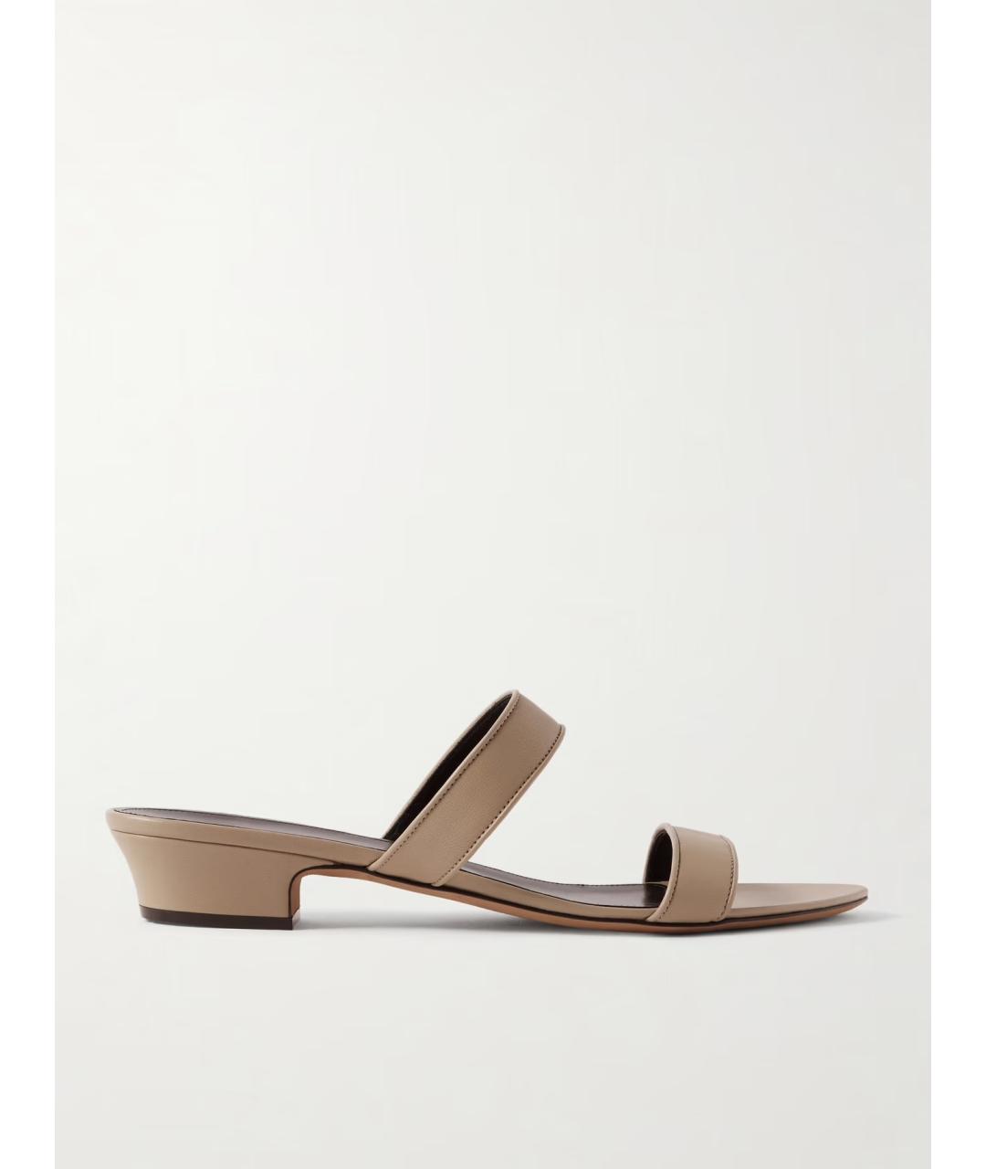 THE ROW Бежевые кожаные мюли, фото 5