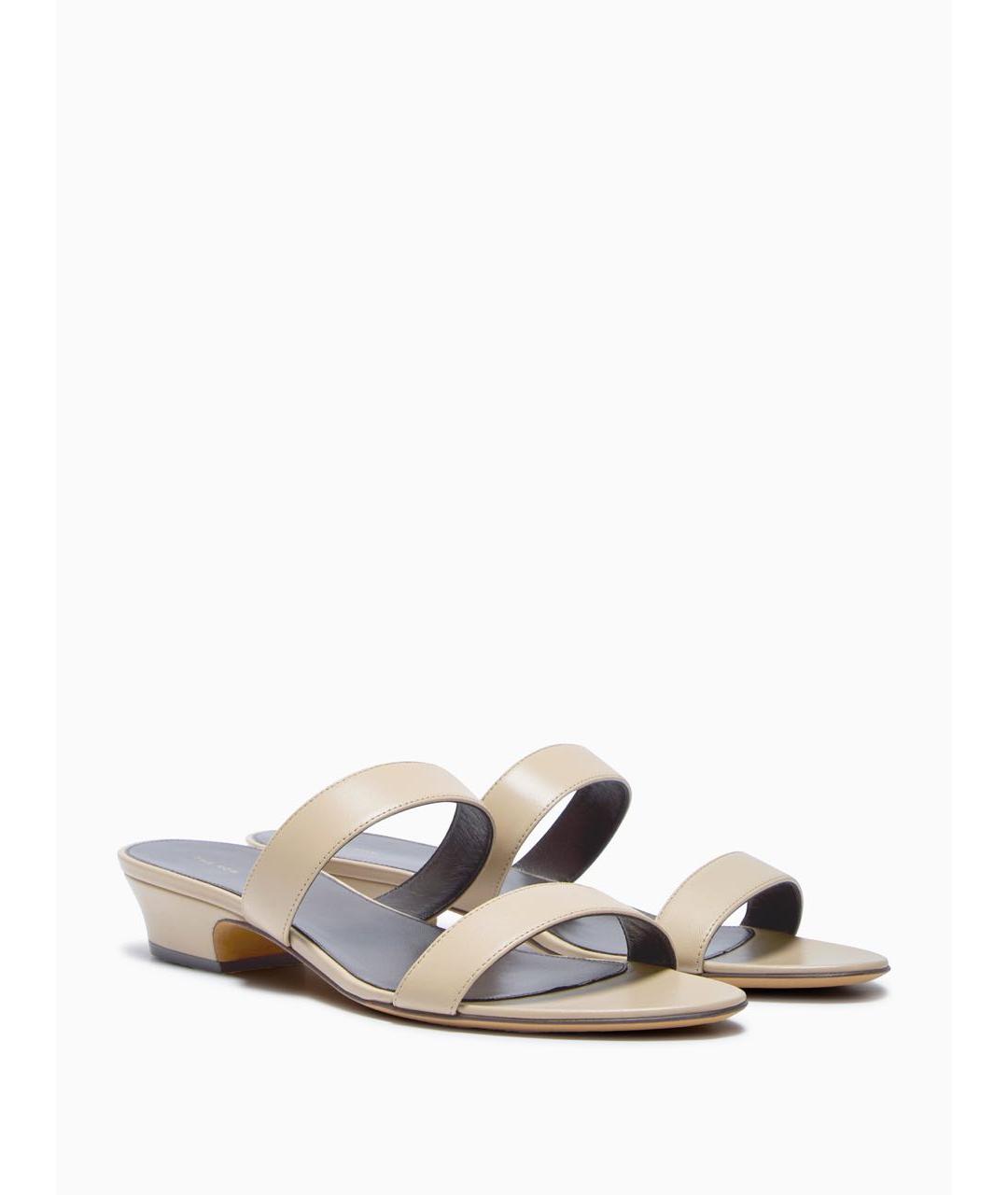 THE ROW Бежевые кожаные мюли, фото 6