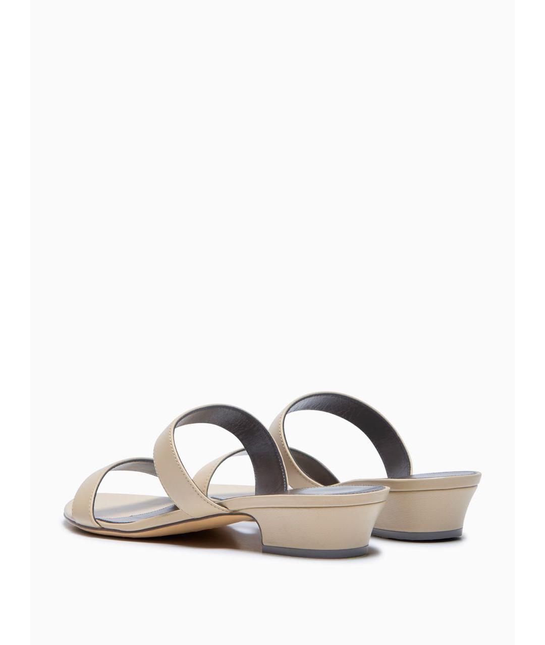 THE ROW Бежевые кожаные мюли, фото 7