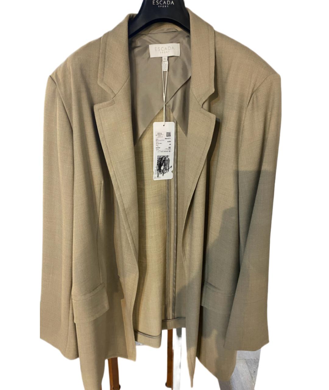 ESCADA Бежевый шерстяной жакет/пиджак, фото 5