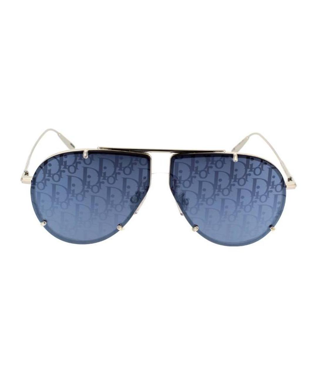CHRISTIAN DIOR Серебряные металлические солнцезащитные очки, фото 2