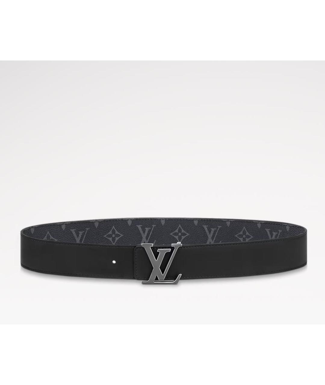 LOUIS VUITTON Черный кожаный ремень, фото 3