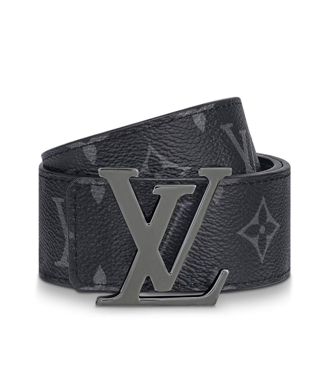 LOUIS VUITTON Черный кожаный ремень, фото 2