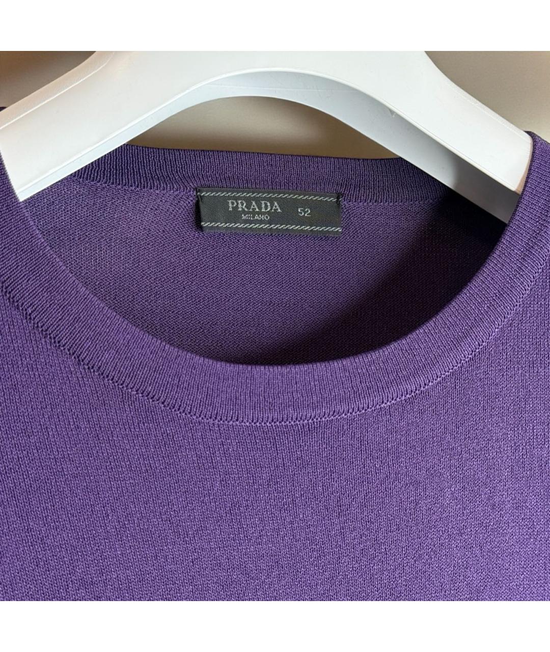 PRADA Фиолетовый шелковый джемпер / свитер, фото 3