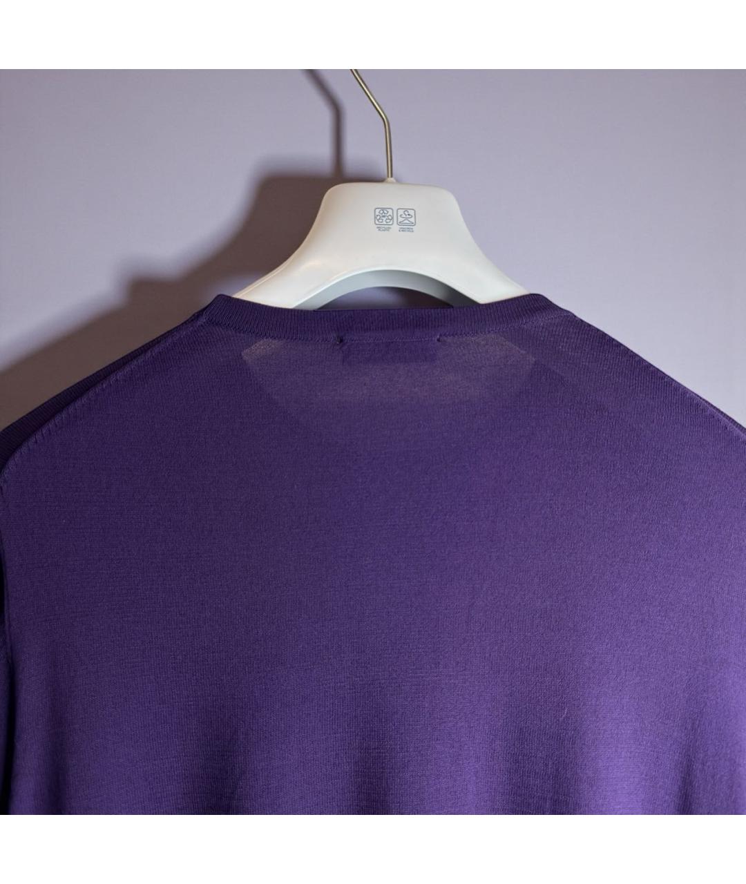 PRADA Фиолетовый шелковый джемпер / свитер, фото 6