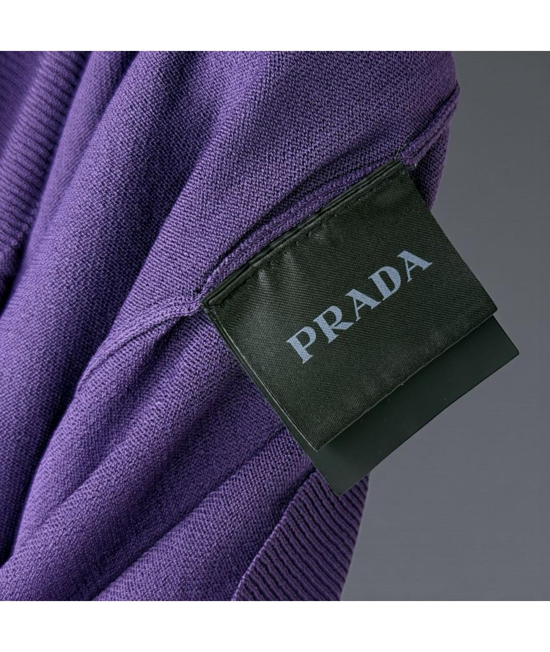 PRADA Фиолетовый шелковый джемпер / свитер, фото 7