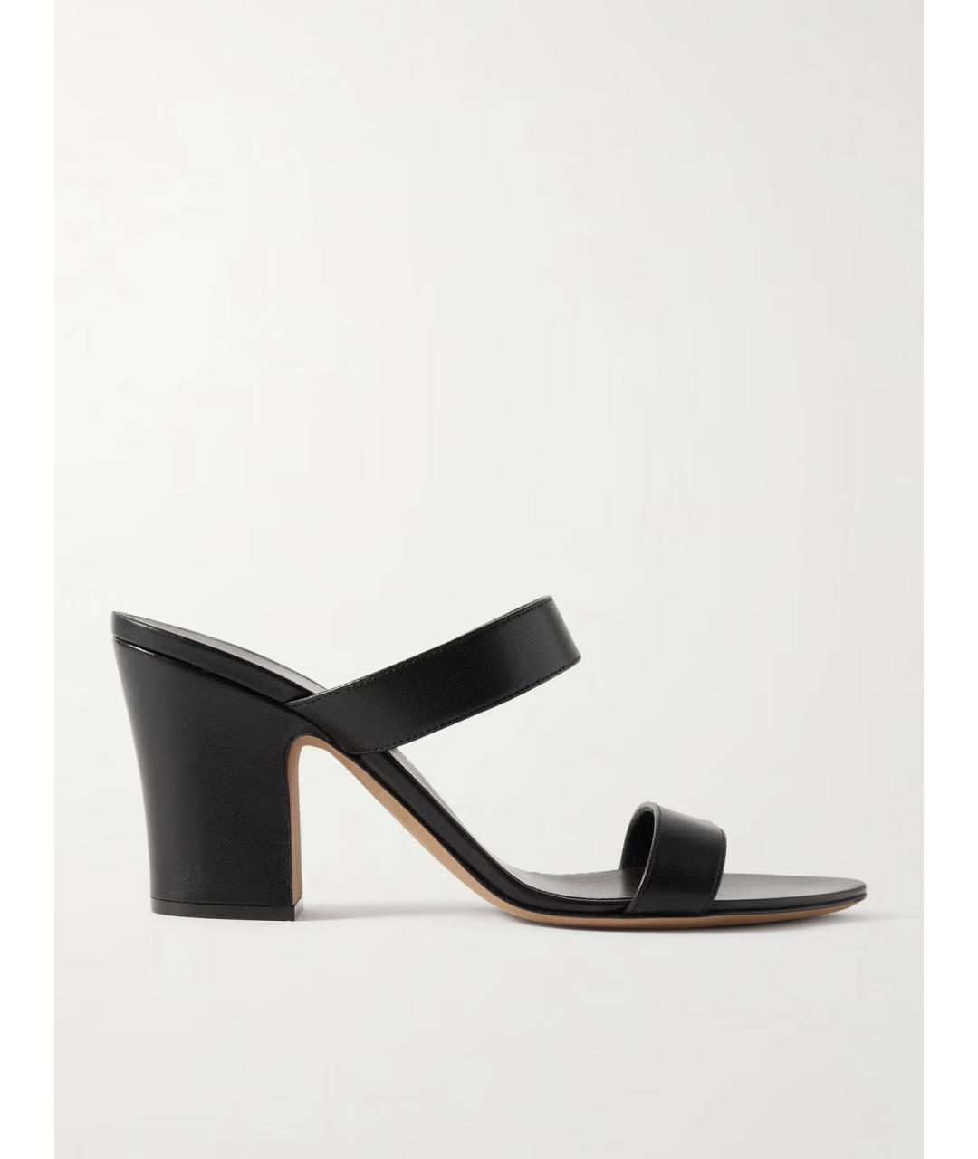 THE ROW Черные кожаные мюли, фото 5